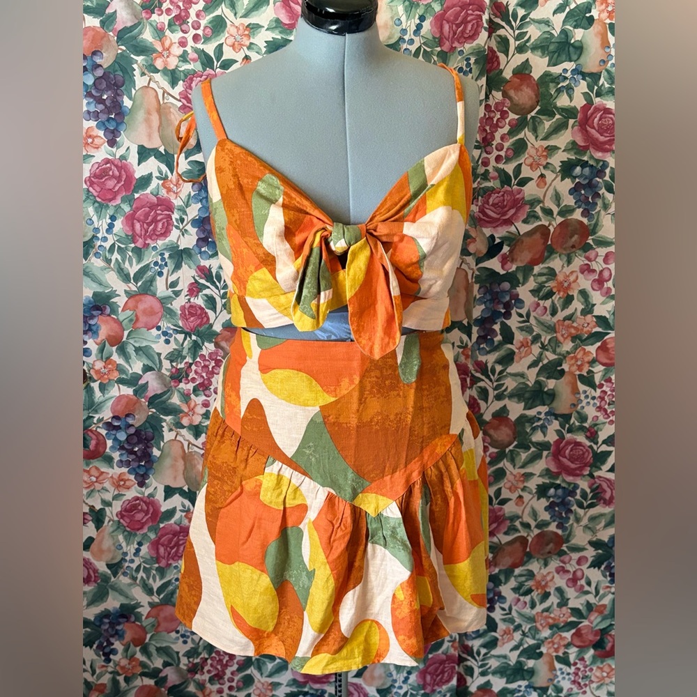 Noel, Orange Linen two piece set, 24